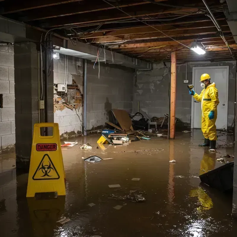 Flooded Basement Electrical Hazard in Clarksburg, WV Property